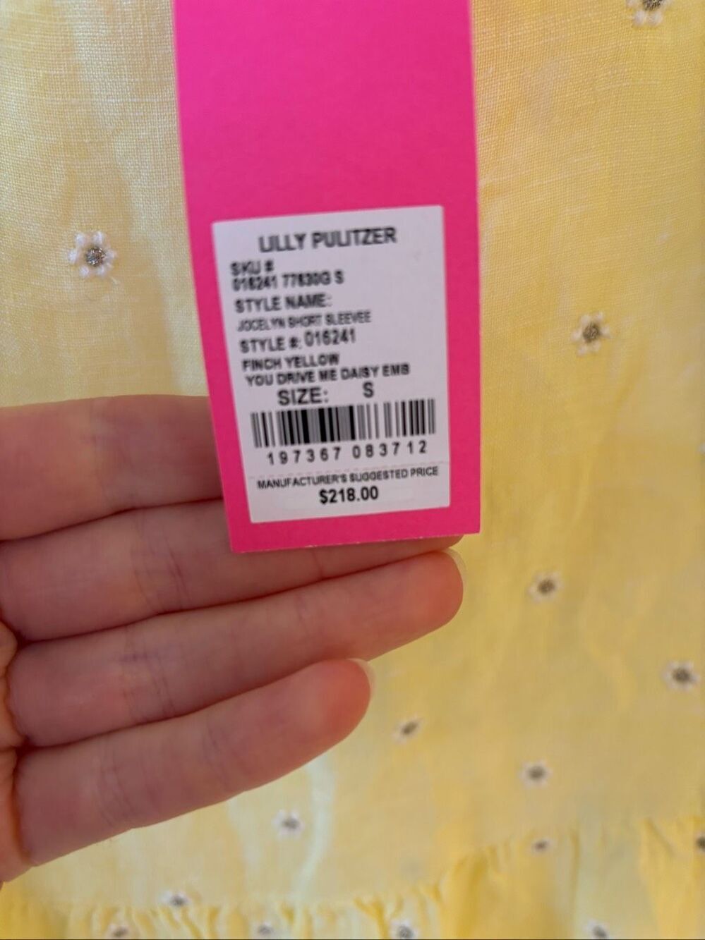 NWT Lilly Pulitzer Yellow Embroidered Tiered Mini Dress Jocelyn Linen Dress, Sma - Picture 7 of 11